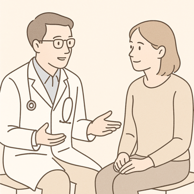 Médico con paciente